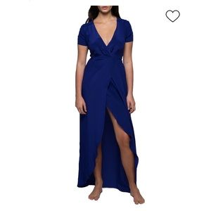 MYNE Willa white maxi wrap dress